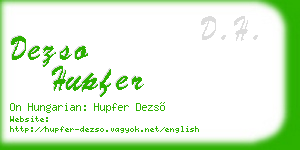 dezso hupfer business card